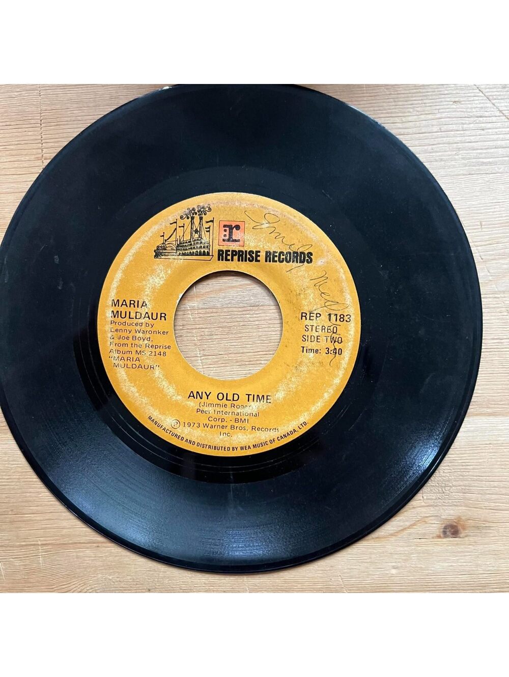 Maria Muldaur - Any Old Time/Midnight at the Oasis 45rpm VG+ R13